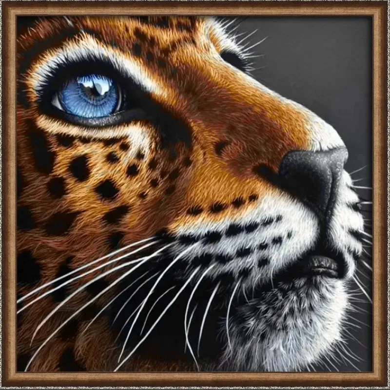 Kit peinture diamant "Léopard aux yeux bleus" 30*30 cm AM4022