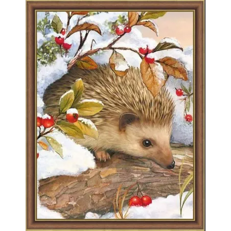 Diamond painting kit "Hedgehog and cowberry" 30*40 cm AM4036