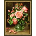 Deimantų tapybos rinkinys „Rožės vazoje“ 30*40 cm AM4047