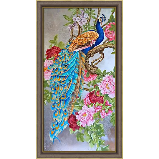 Diamond painting kit "Beautiful peacock" 30*60 cm AM4062