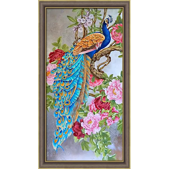 Diamant-Malset „Schöner Pfau“ 30*60 cm AM4062