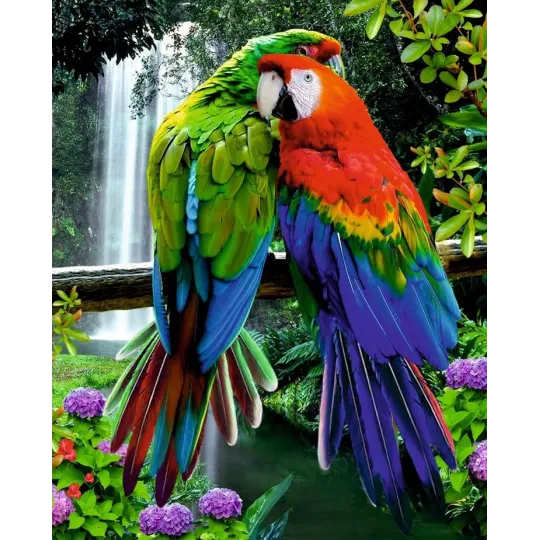 Diamantmalerei mit Keilrahmen "Am Wasserfall" 40*50 cm DP003