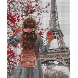 (Discontinued) Diamond painting with subframe "Spring in Paris" 40*50 cm DP005