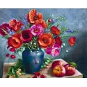 (Eingestellt) Diamantmalerei mit Unterrahmen "Stillleben mit Mohnblumen" 40*50 cm DP041
