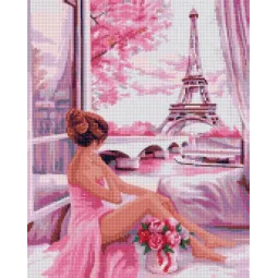 Diamant-Malerei mit Keilrahmen "Rosa Morgendämmerung" 40*50 cm DP055