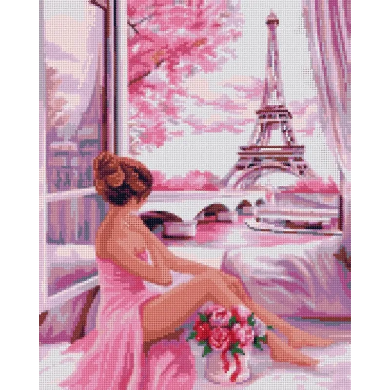 Diamant-Malerei mit Keilrahmen "Rosa Morgendämmerung" 40*50 cm DP055