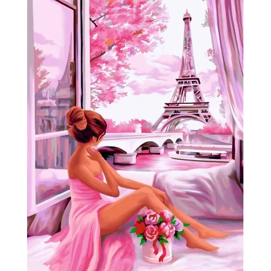 Diamond painting with subframe "Pink dawn" 40*50 cm DP055