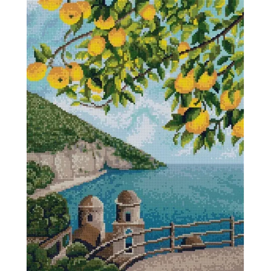 Deimantinė tapyba su rėmeliu "Sorrento lemons" 40*50 cm DP074