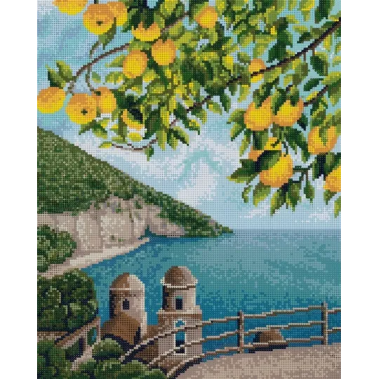 Peinture diamant avec sous-cadre "Citrons de Sorrente" 40*50 cm DP074