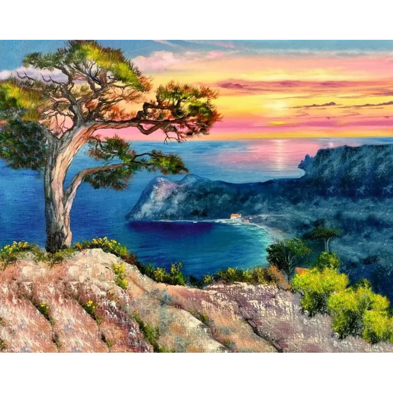 Peinture diamant avec sous-cadre "Magnifique baie" 40*50 cm DP078