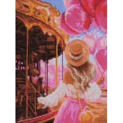 (Discontinued) Diamond painting with subframe "Fairytale carousel" 30*40 cm VA001