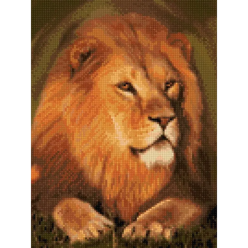 Deimantinė tapyba su rėmeliu "Didingas liūtas" 30*40 cm VA002