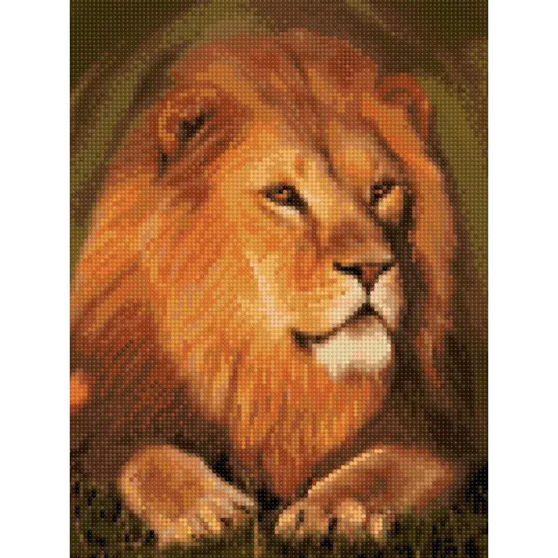 (Discontinued) Diamond painting with subframe "Majestic lion" 30*40 cm VA002