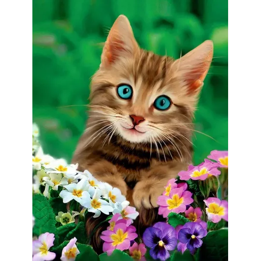 (Discontinued) Diamond painting with subframe "Lovely eyes" 30*40 cm VA023