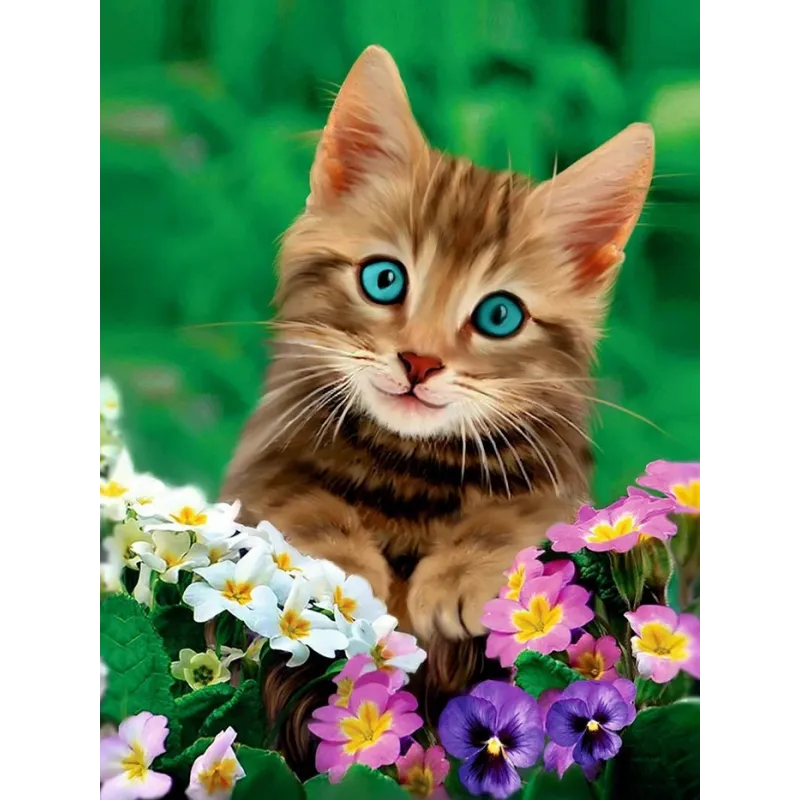 (Discontinued) Diamond painting with subframe "Lovely eyes" 30*40 cm VA023