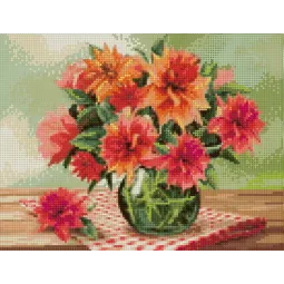 (Nebegaminamas) Deimantų tapyba su porėmiu „Ryški puokštė“ 30*40 cm VA043