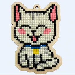 Kit de peinture diamant sur base en bois "Chaton" WWP522