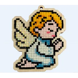 Kit de peinture diamant sur base en bois "Ange" WWP525