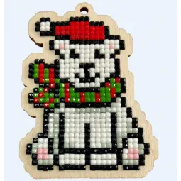 Kit de peinture diamant sur base en bois "Ours des neiges" WWP528