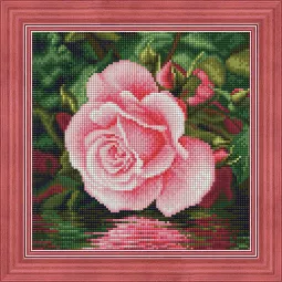 Rose sur l'eau 25*25 cm AM1704