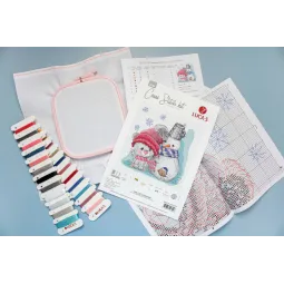 (D) Cross Stitch Kit The Cat & Friends SB1199