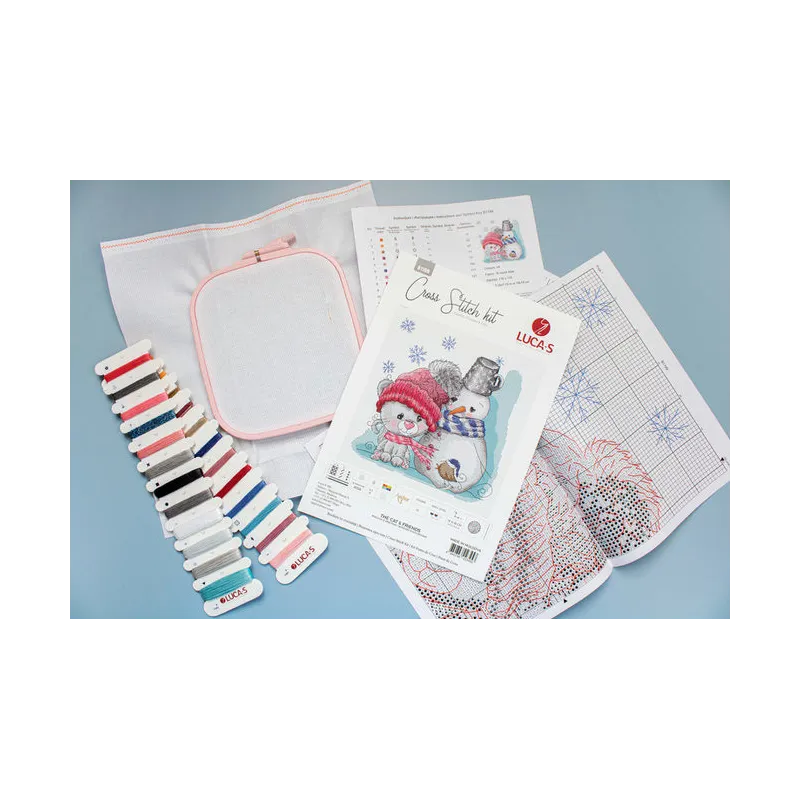 (D) Cross Stitch Kit The Cat & Friends SB1199