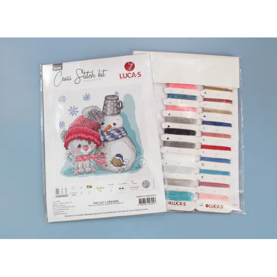 (D) Cross Stitch Kit The Cat & Friends SB1199
