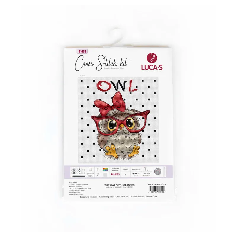 Cross Stitch Kit The Owl With Glasses SB1403
