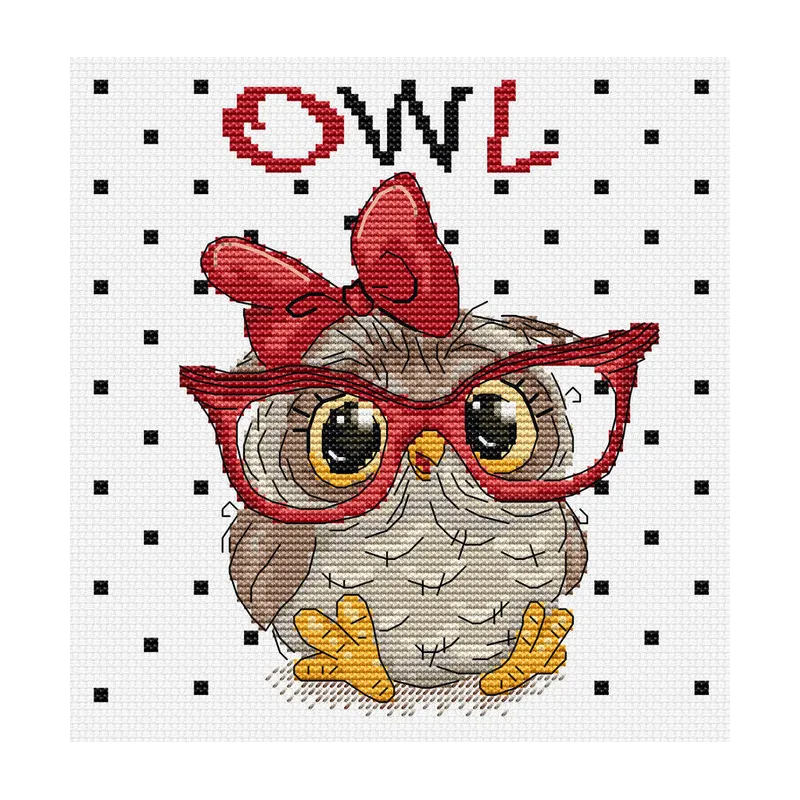 Cross Stitch Kit The Owl With Glasses SB1403