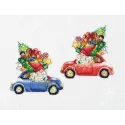 Kit de point de croix pour enfants La voiture cadeau SJK035