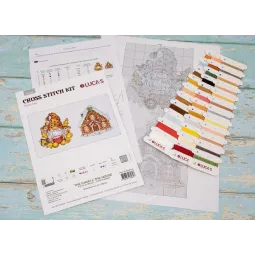 Набор для вышивания крестиком Игрушки Гном и домик SJK036