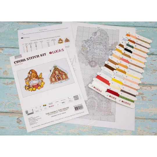 Набор для вышивания крестиком Игрушки Гном и домик SJK036