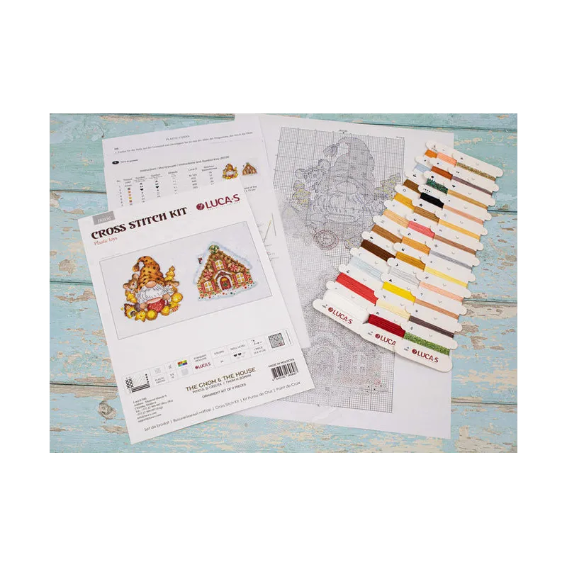 Набор для вышивания крестиком Игрушки Гном и домик SJK036