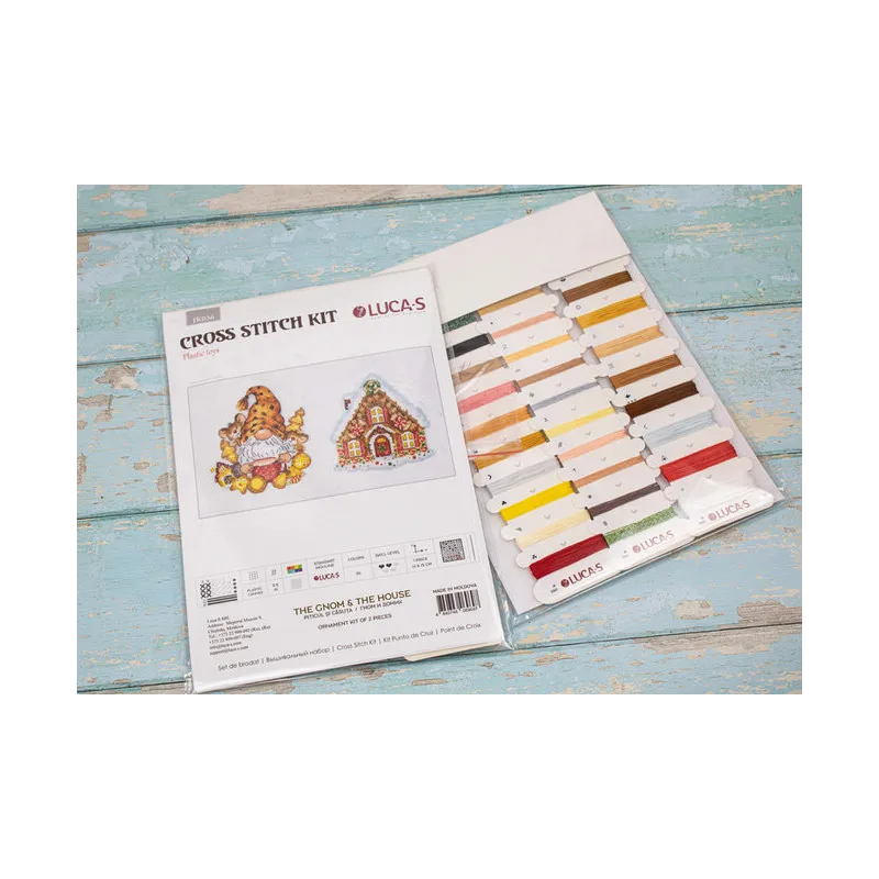 Набор для вышивания крестиком Игрушки Гном и домик SJK036