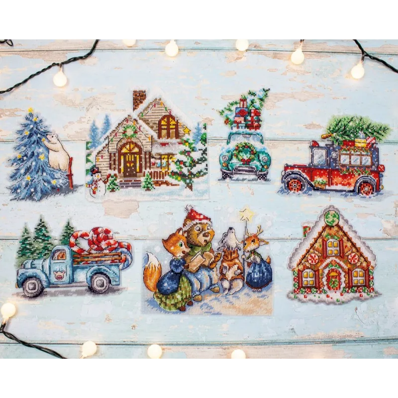 Weihnachtsschmuck-Set Nr. 3/von 7 Teilen je 15x15 cm SLETIL8051