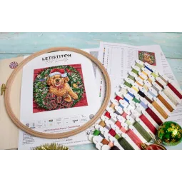 (D) Christmas Puppy 26x26cm SLETIL8053