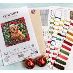 (D) Christmas Puppy 26x26cm SLETIL8053