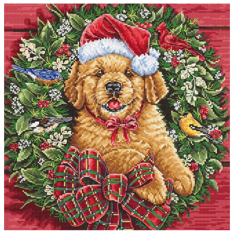 (D) Christmas Puppy 26x26cm SLETIL8053
