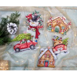 Kit de jouets de Noël n°4 / de 5 pièces de 16x16cm chacune SLETIL8055