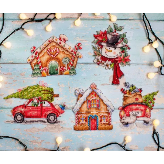 Weihnachts-Spielzeugset Nr. 4 / von 5 Teilen je 16x16cm SLETIL8055