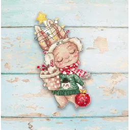 Рождественский кролик / Украшение 14x8см SLETIL8056