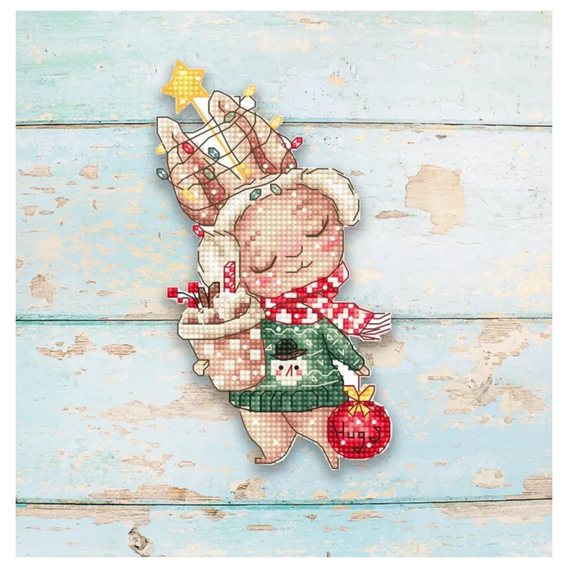 Weihnachtshase / Ornament 14x8cm SLETIL8056