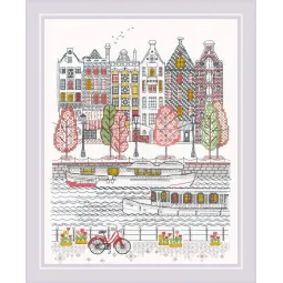 Kit de point de croix Ville sur l'eau 24X30 SR2051