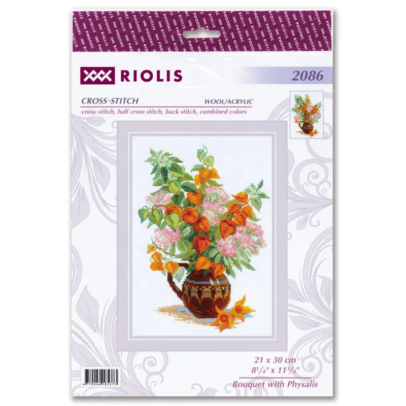 Kit point de croix Bouquet avec Physalis 21x30 SR2086