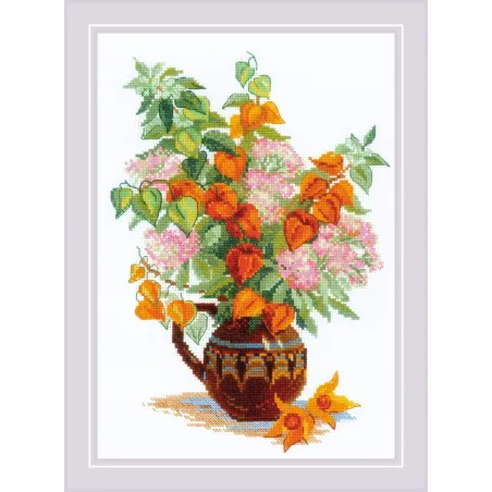 Kreuzstichset Blumenstrauß mit Physalis 21x30 SR2086