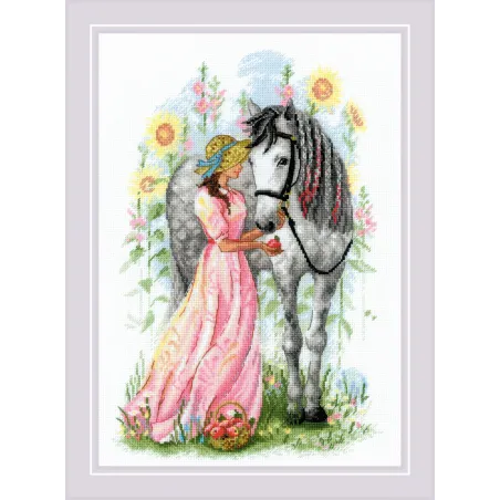 Siuvinėjimo kryželiu rinkinys Horse Girl 21x30 SR2071