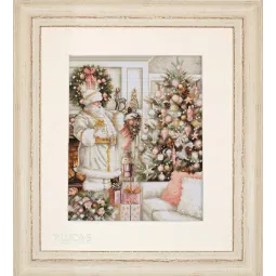 Cross stitch kit White Santa With Christmas Tree 25x32cm SBU5019
