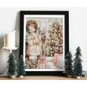 Набор для вышивания крестом Белый Санта с елкой 25x32cm SBU5019