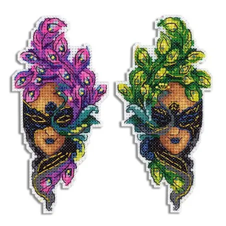 Cross stitch kit "Mask Peacock" SR-850