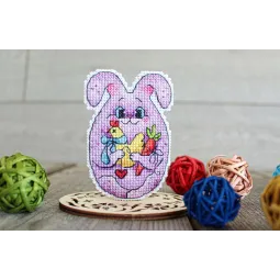 Набор для вышивания крестом "Пасхальный зайчик с цыпленком" SR-870